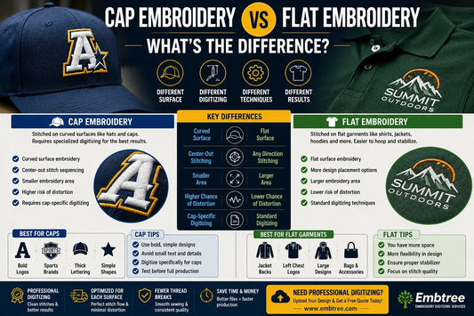 Cap Embroidery vs Flat Embroidery: What's the Difference?