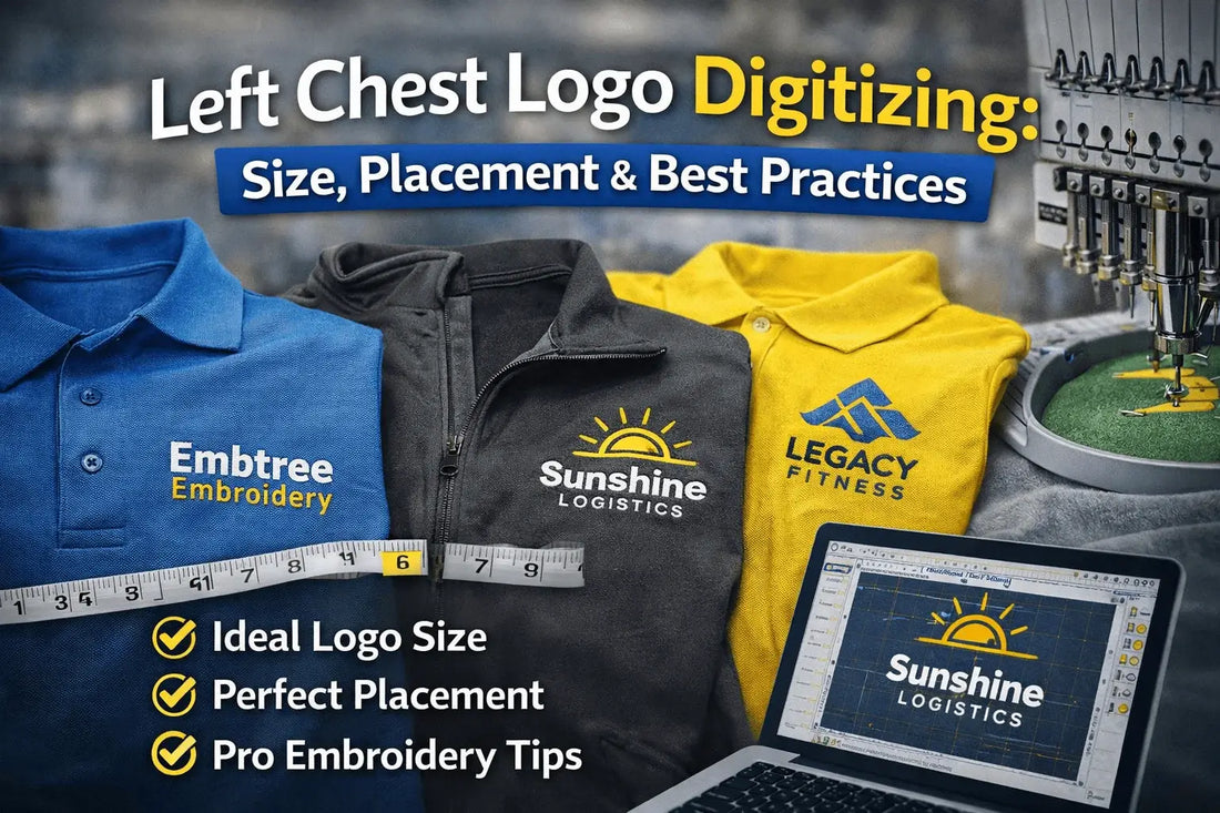 Left Chest Logo Digitizing: Size, Placement & Best Practices