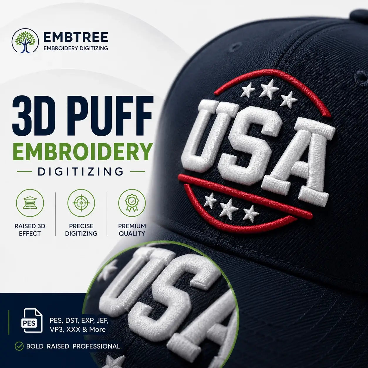 3D Puff Embroidery Digitizing